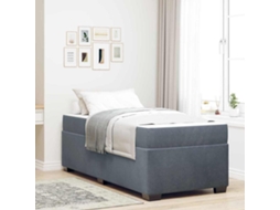 Vidaxl Estrutura Da Cama Com Colchão Cinza Escuro 100 X 200 Cm Tecido