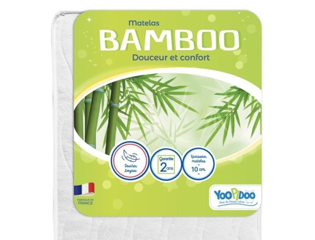 Colchão Bebé Bamboo Yoopidoo 60x120 Cm Viscose Suave E Absorvente Reversível Removível