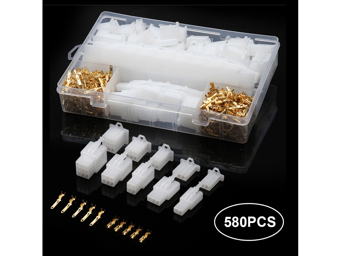 50 Conjuntos 580 Peças Conector Terminal Elétrico 2,8mm 2-9 Pino Cabo Carro Moto Com Caixa De Armazenamento