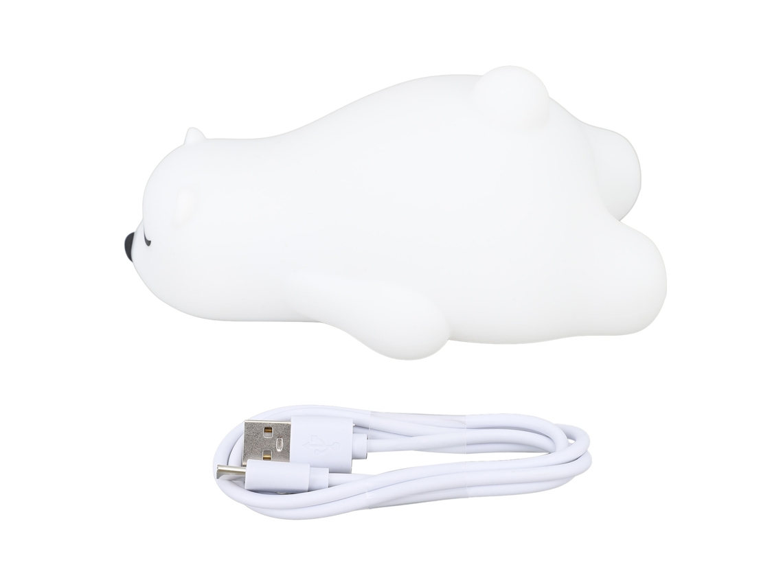 Luminária Noturna Led Colorida em Formato de Urso Fofo Deitado CHABERLU