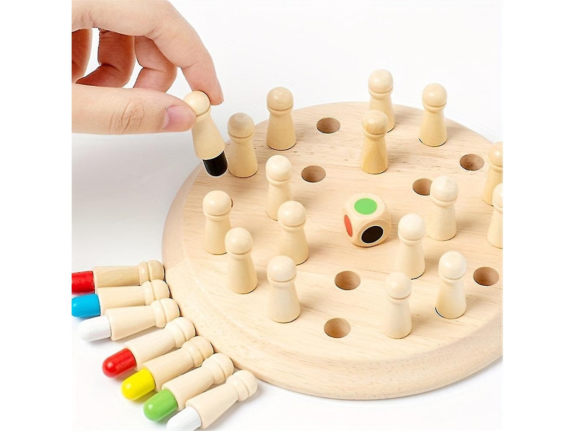 Xj Jogo De Memória Com Palitos De Madeira Coloridos Para Crianças Jogo De Lógica Inteligente Jogo De Treinamento Cerebral Pa Aquaforge