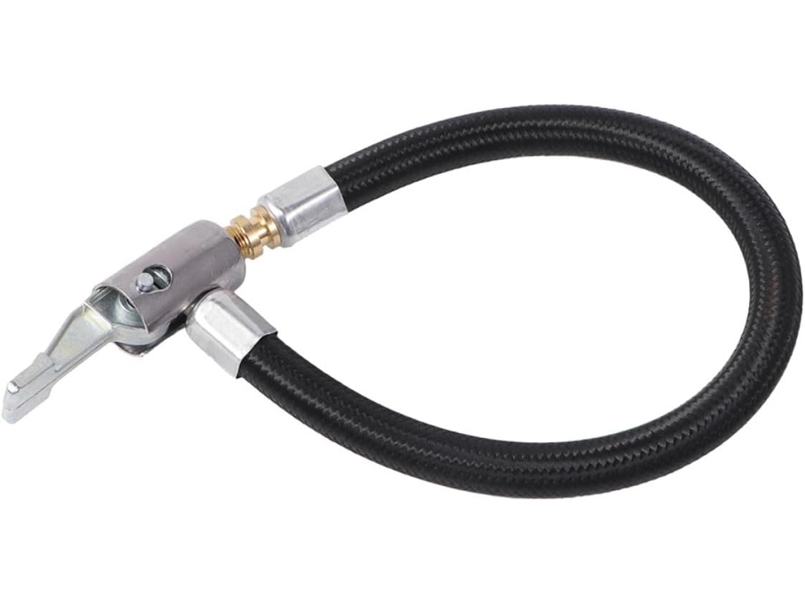 Tubo Extensor De Inflador De Pneus Em Metal E Borracha Com Adaptador.