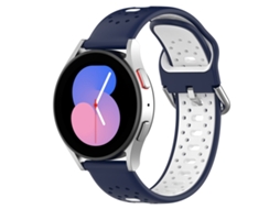 Bracelete para Samsung Galaxy Watch Active 2 Silicone Respirável Duas Cores 20mm Azul Meia Noite e Branco XIAOMOYU