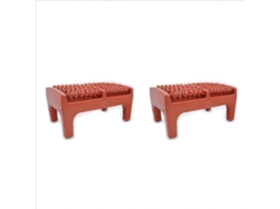 2 Massageadores De Pés Com Almofada Massagem Para Pontos Acupuntura Nos Pés, Massageador Rolos Plás Tico E Madeira