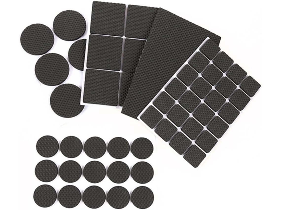 Ciieeo Conjunto De 48-protetores Pés Móveis E Mesas, Autoadesivos, Antiderrapantes, Em Eva Preto, Ideais Para Proteger
