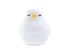 Despertador infantil Lurelia com estampa de galinha, feito de silicone livre de BPA, recarregável via USB, com sensor de toque e brilho ajustável.