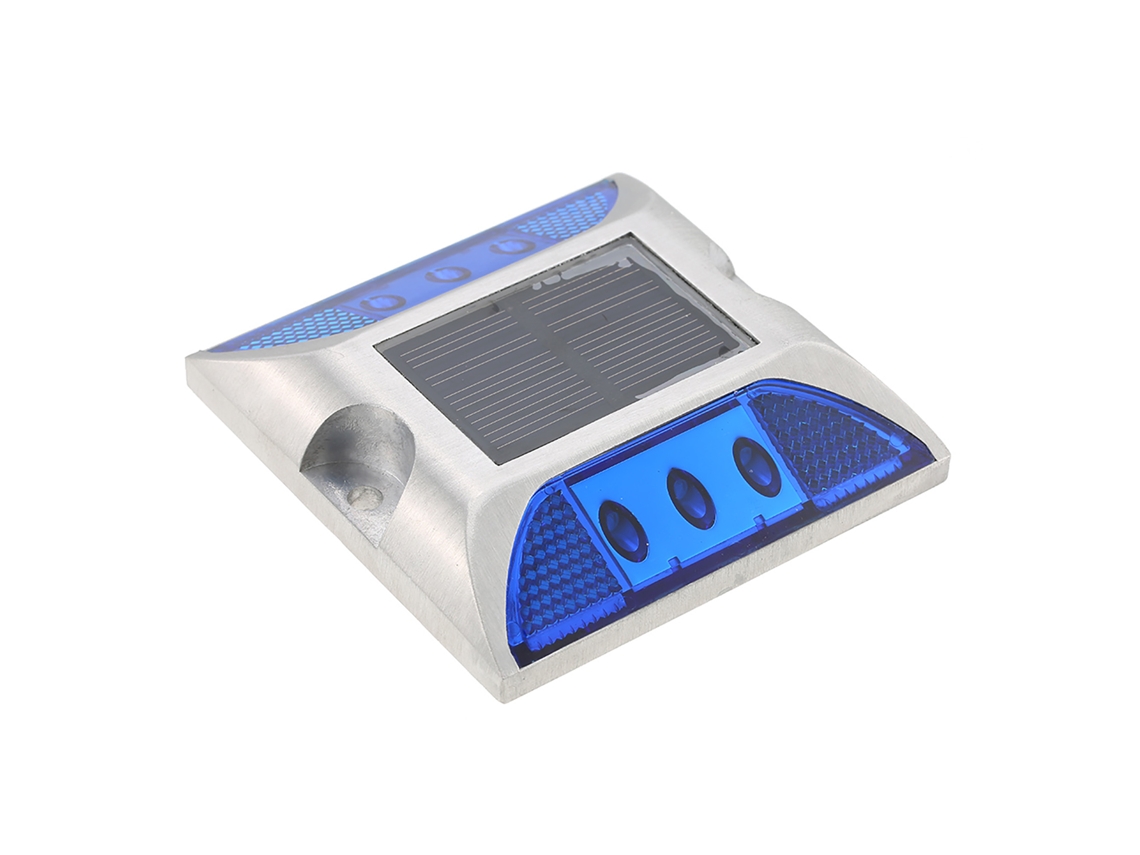 Rebe-lâmpada Solar Para Entrada De Carros 6 Led 2w Ip68 Impermeável, Luz De Alerta Viário Com Controle De Luz Azul
