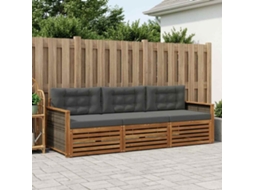 Vidaxl Conjunto De Sofás Para Exterior 3 Unid. Natural E Antracite