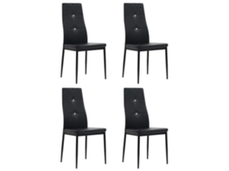 Vidaxl Cadeiras De Jantar 4 Pcs Couro Artificial Preto