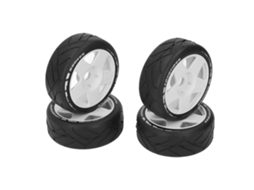 Mali 4 Pcs Rodas Rc Gt 1/8 com Pneus de Corrida Strongs Grip e Adaptador 17mm Branco