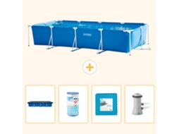 Intex Piscina Com Estrutura Retangular - 450x220x84 Cm - 5-peças S146