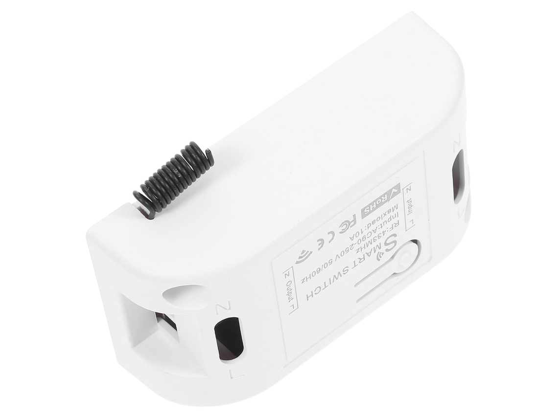 Interruptor De Luz Sem Fio Branco, Com Comando, Sem Necessidade De Furar