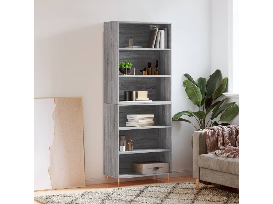 Armario alto 69,5x32,5x180cm Derivados de madera gris Sonoma