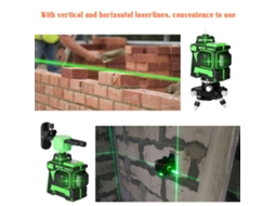 Ferramenta De Nível A Laser 3d De 12 Linhas Com Função De Autonivelamento Vertical E Horizontal