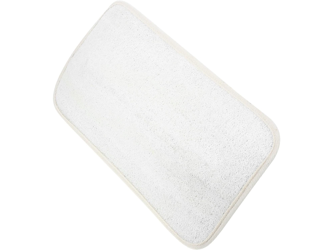 Tapete de banho esfoliante com esponja de plástico para limpeza corporal.