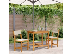 Vidaxl 3 Pcs Conjunto De Varanda Com Almofadões Madeira Acácia Maciça
