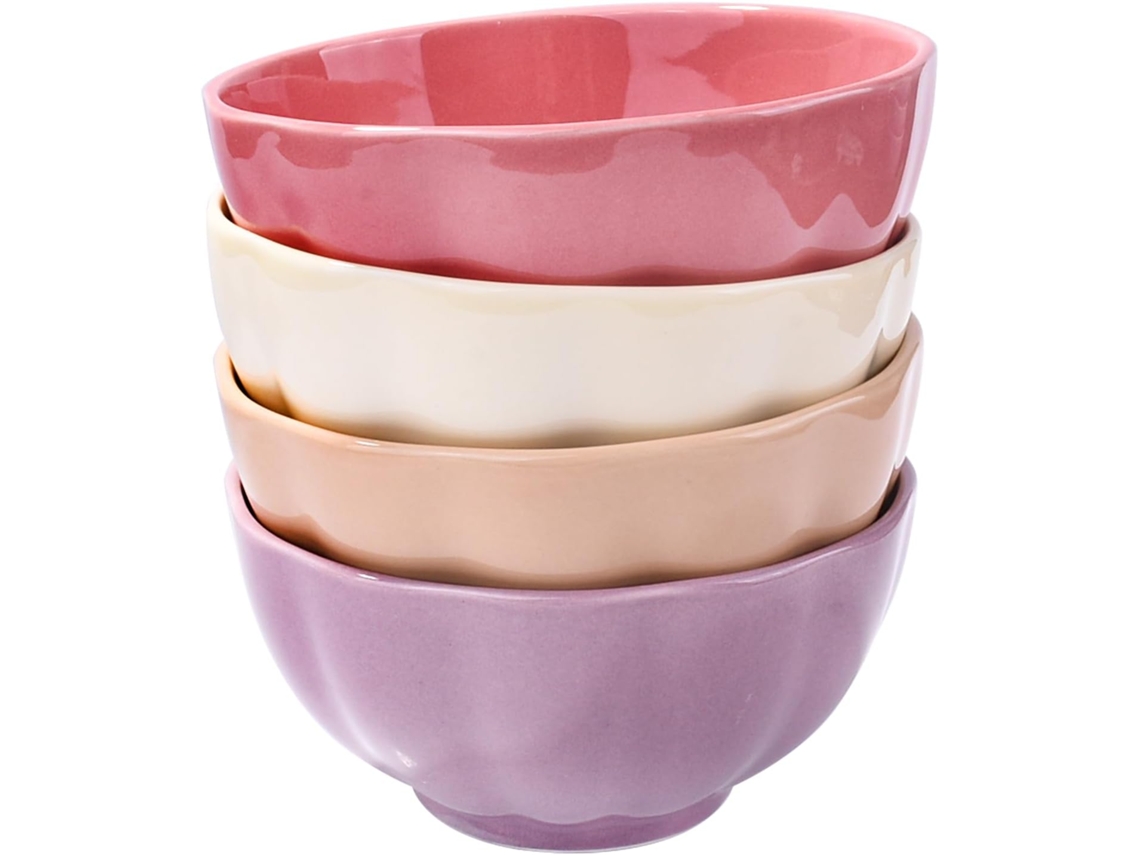 Conjunto De 4 Taças De Arroz Em Cerâmica, 12 Cm Tommy01 (4,72 Polegadas)