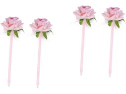Conjunto De 4 Canetas Esferográficas Rosa Exceart, Utensílios Escrita,