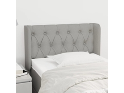 Vidaxl Cabeceira De Cama C/ Abas Tecido 83x16x78/88 Cm Cinzento-claro