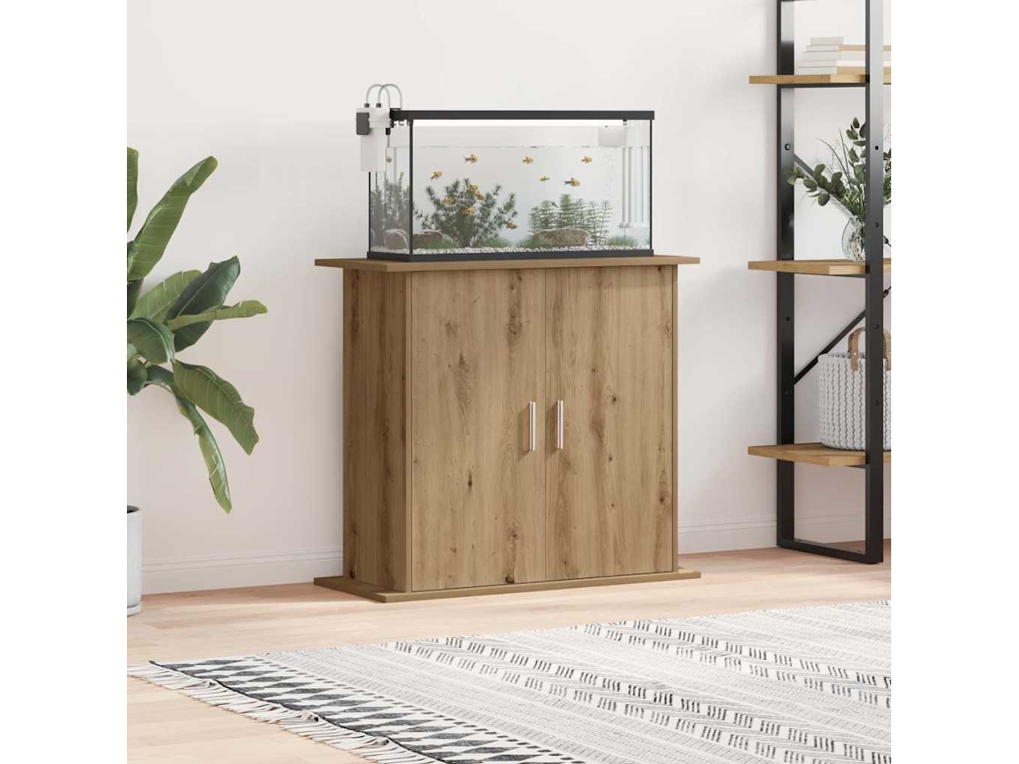 Vidaxl Suporte Para Aquário Em Carvalho Artesanal 81x36x73 Cm, Madeira Projetada