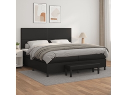 Box Spring Bed, Box Spring Beds Vidaxl Preto Couro Artificial (200 X 200 Cm)