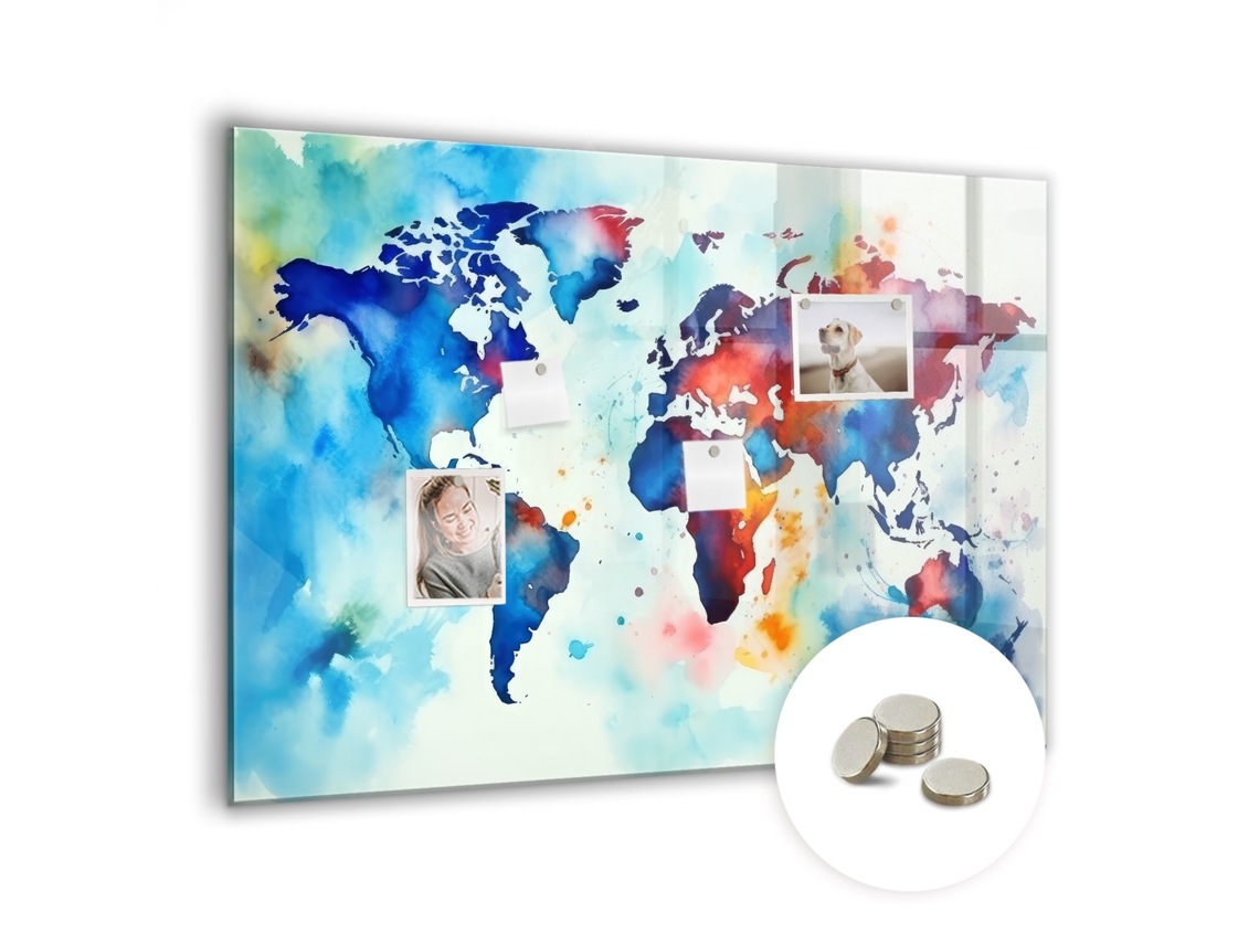 Quadro Magnético Mapa Pintado Para A Cozinha Espelharte (100x70 Cm)