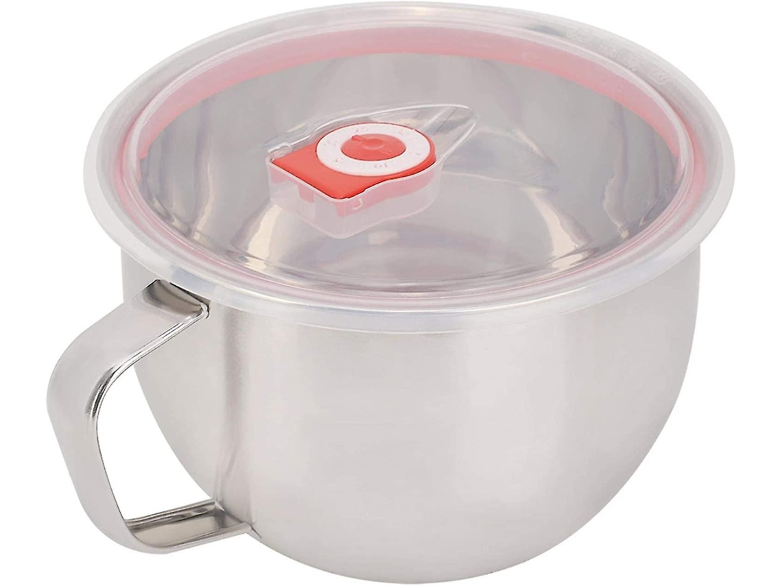 Tigela Com Tampa, Em Aço Inoxidável, 1300 Ml, Com Alça, Com Trava De Segurança, Para Organização Doméstica Na Cozinha E Bancada