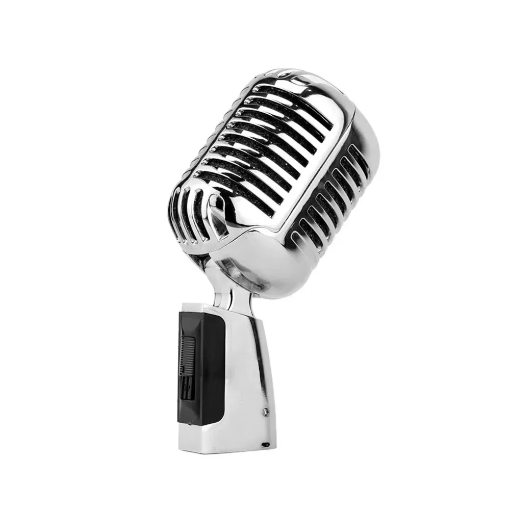 Microfone Vocal, Estilo Retrô, Suporte Universal MDUG (prateado)