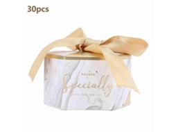 Conjunto De 30 Caixas De Papel Para Doces, Lembrancinhas De Casamento E Festa, Com Fita Hengjian (dourada)