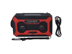 Rádio de Emergência com Manivela, Meteorológico, Seletor AM, Indicador de Bateria, Lanterna, Carregador Solar, Atividades ao Ar Livre AQUAFORGE