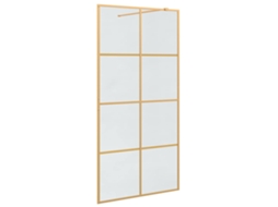 Conjunto 1 Chuveiro Walk-in Vidaxl Dourado Vidro Temperado (100 X 195 Cm)