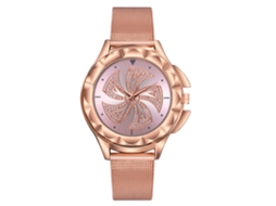 Relógio de Pulso Feminino Elegante com Strass Pulseira Ajustável Movimento de Quartzo Branco