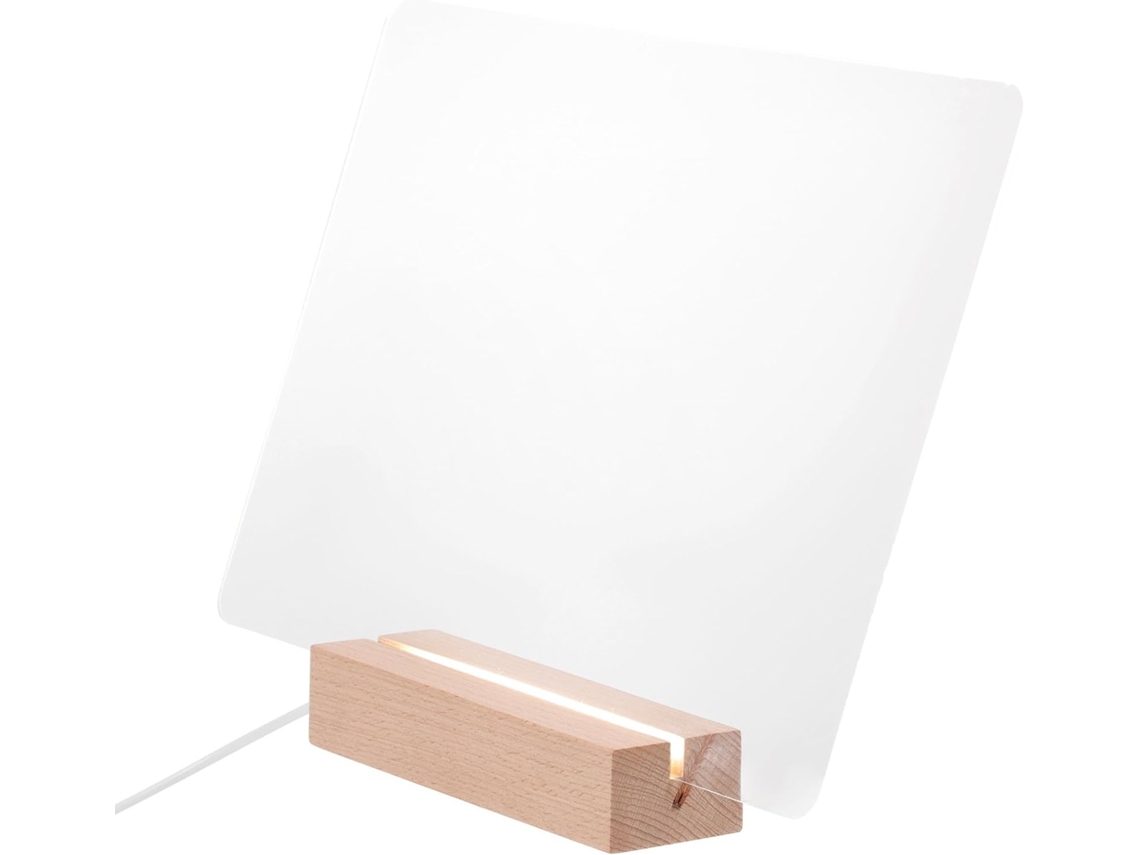 Quadro Branco Grande Stobaza em Acrílico com Base de Luz Led Ajustável 3 Cores, Caneta Apagável Incluída, Idea