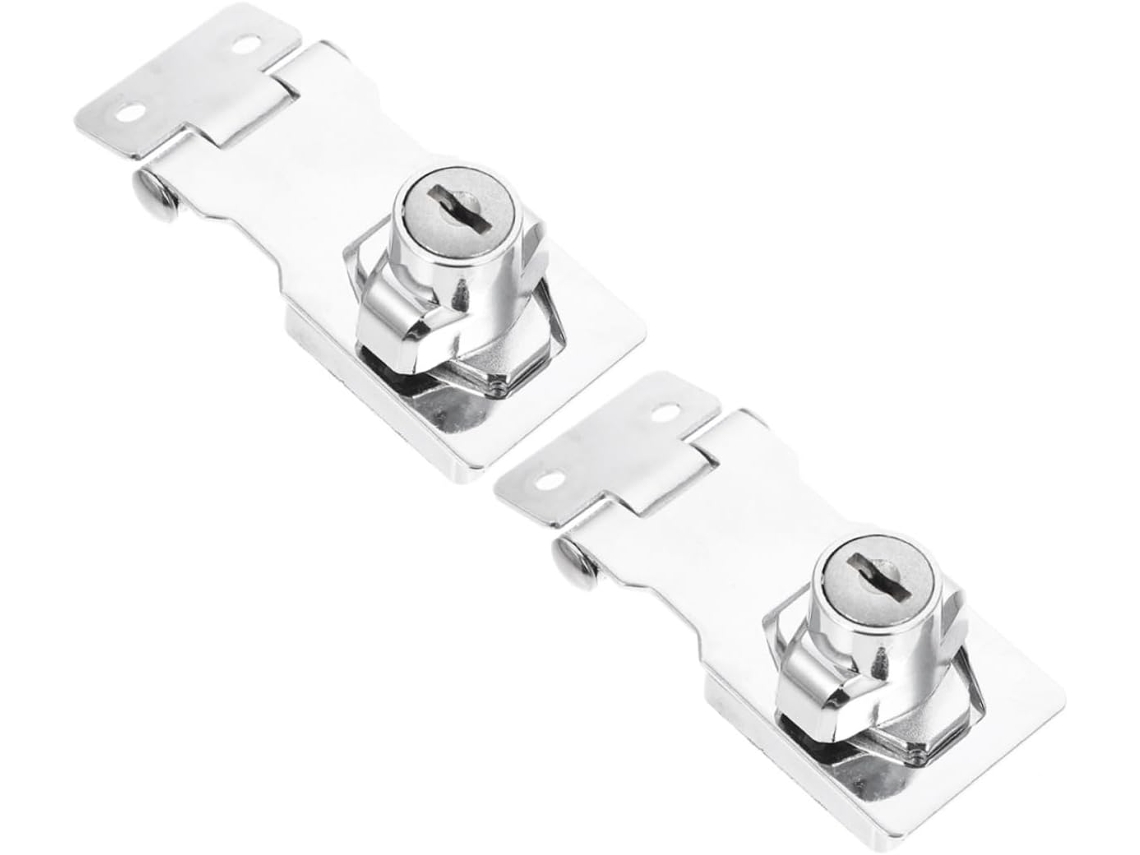 Conj. 2 Fechaduras 7,6 Cm (3 Polegadas) Em Aço Inoxidável E Ferro Para Armários,...