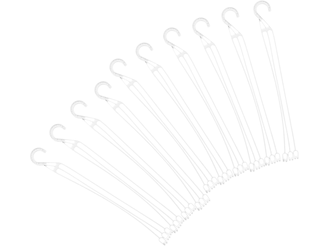 Conjunto De 30 Ganchos De Plástico Branco - Design Funcional