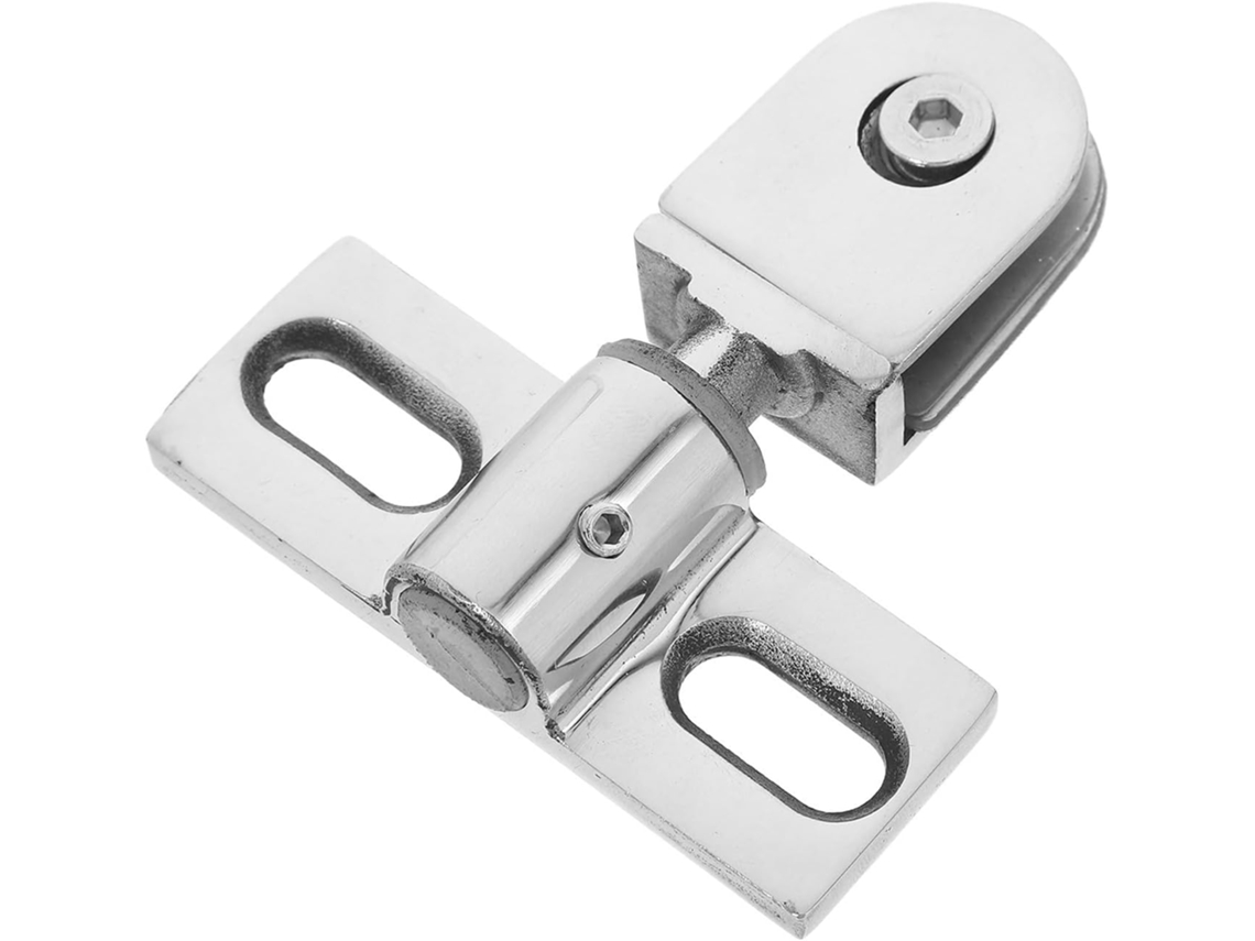 Dobradiças Pivotantes Para Portas De Vidro Em Aço Inoxidável Prateado, 1 Conjunto.
