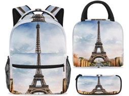 Conjunto Mochila Escolar Com Lancheira Estojo, 3 Peças Casual Para Viagens, Ideal Adolescentes, Meninas
