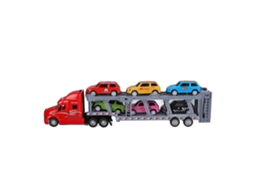 Brinquedo Caminhão Transportador De Liga Detachable 6 Carros Para Crianças 3+ (vermelho)
