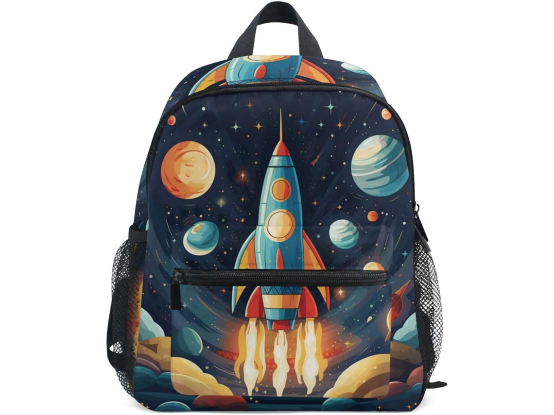 Mochila Infantil Espaço Planetas Foguete Estrelas Para Meninas Meninos 2 7 Anos, Mini Escolar Pré-escola,