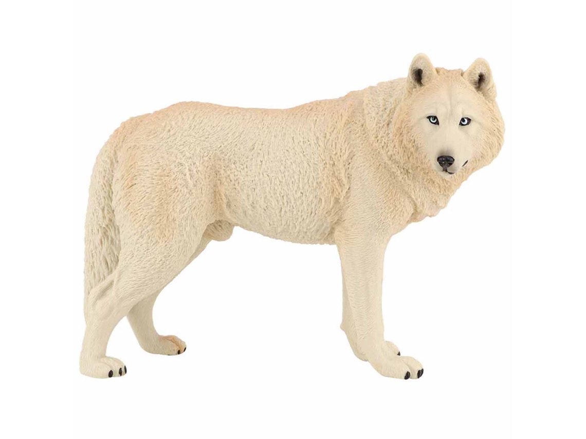 Brinquedo Modelo Animal Lobo Simulado Plástico Ecológico Mini Decoração Cinza