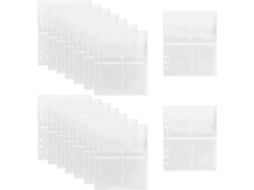 Pacote Com 50 Protetores De Cartas Colecionáveis Tamanho A5, 4 Bolsos Transparentes, Dupla Face, Proteção Contra
