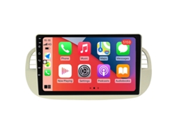 Auto Rádio Carro Bluetooth Autoradio 8GB RAM 128G ROM CarPlay Navegação GPS Ecrã Táctil RoverOne para Fiat 500 2007-2015  