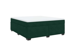 Cama com Molas/colchão 180x200 Cm Veludo Verde escuro MAISON EXCLUSIVE