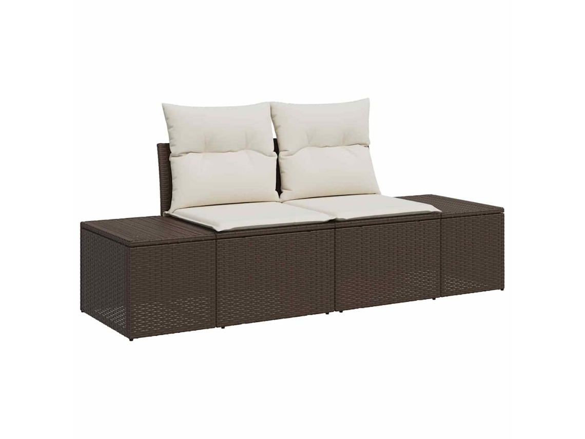 Maison Exclusive - Sofá De Jardim Com Almofada Marrom 184 X 62 X 69 Cm Vime Pe