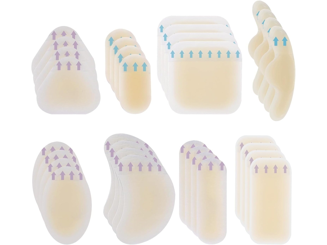 Curativos Hidrocoloides Para Calcanhar, 32 Unidades De Gel Para Prevenção Bolhas, Para Caminhar Na Ponta Dos Pés E Das
