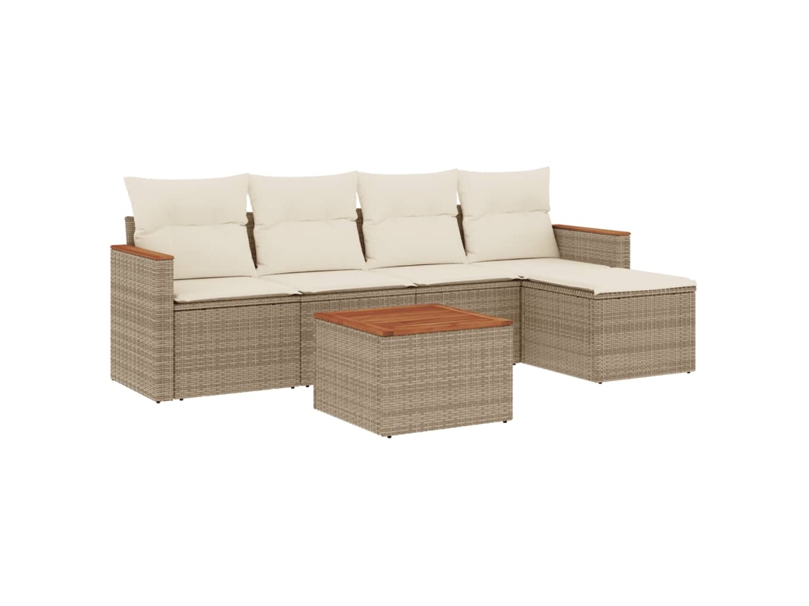 Garden Sofa Set, Garden Sofa Sets Vidaxl Bege Rattan / Vime (n/a)