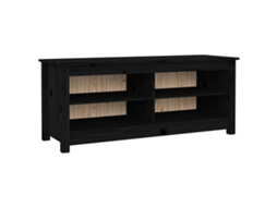 Banco Sapateira 110x38x45,5 Cm Pinho Maciço Preto MAISON EXCLUSIVE