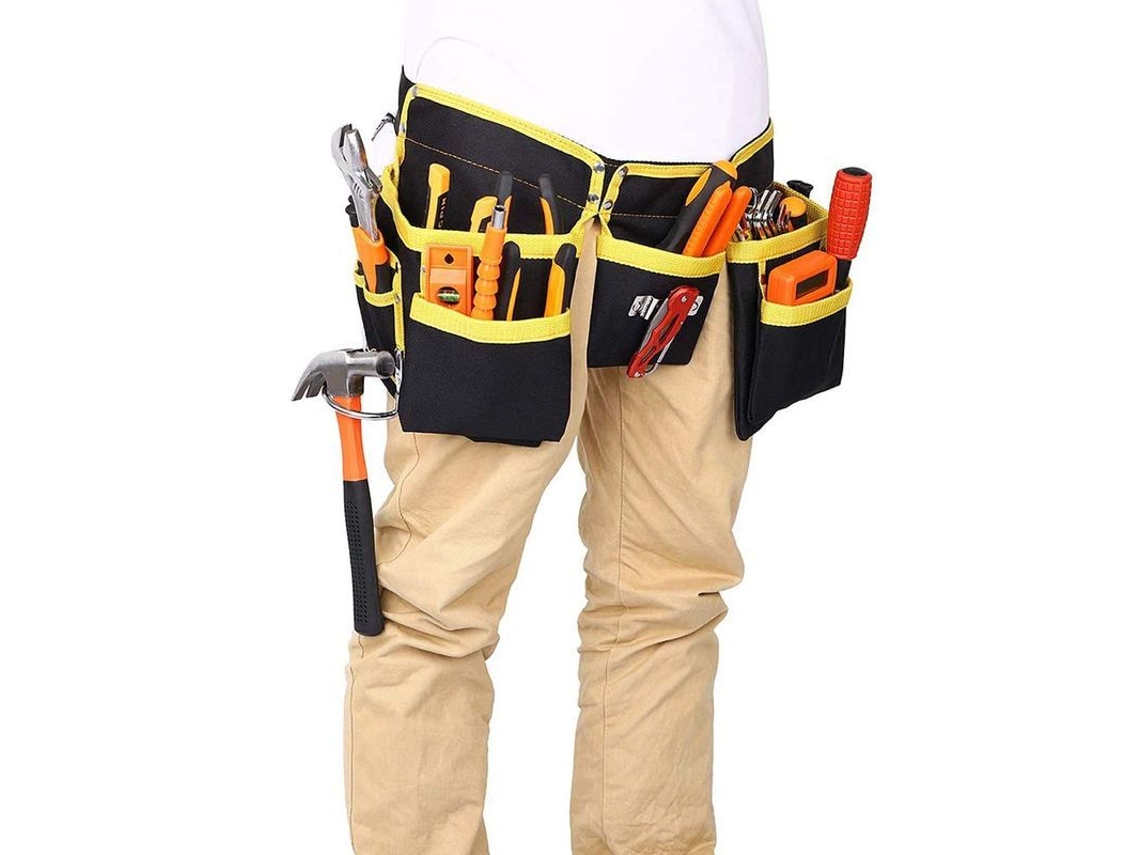 Cinto De Ferramentas Com 11 Bolsos, Tecido Oxford Impermeável, Cinto Ajustável, Ideal Para Eletricistas, Carpinteiros E Diy