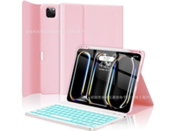 Capa Com Teclado Para Tablet Lurelia, Compatível Com I Pad Pro 11 2024, Branco, Teclado Bluetooth, Rato 2.4g