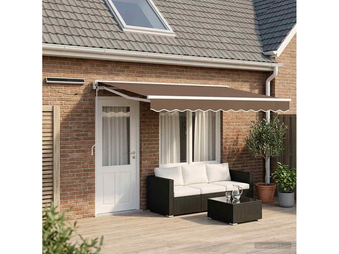 Vidaxl Toldo Retrátil Elétrico Cinzento-acastanhado 4,5 × 3,5 M